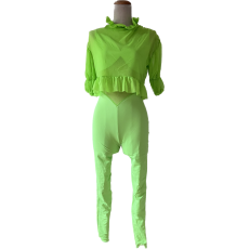 A vibrant, eye-catching neon unitard designed by Wesley Tang